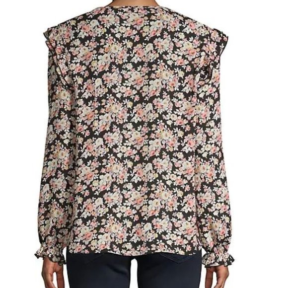 SUPPLY & DEMAND Peggy Dark Floral Print Blouse from Saks NWT - Picture 3 of 8